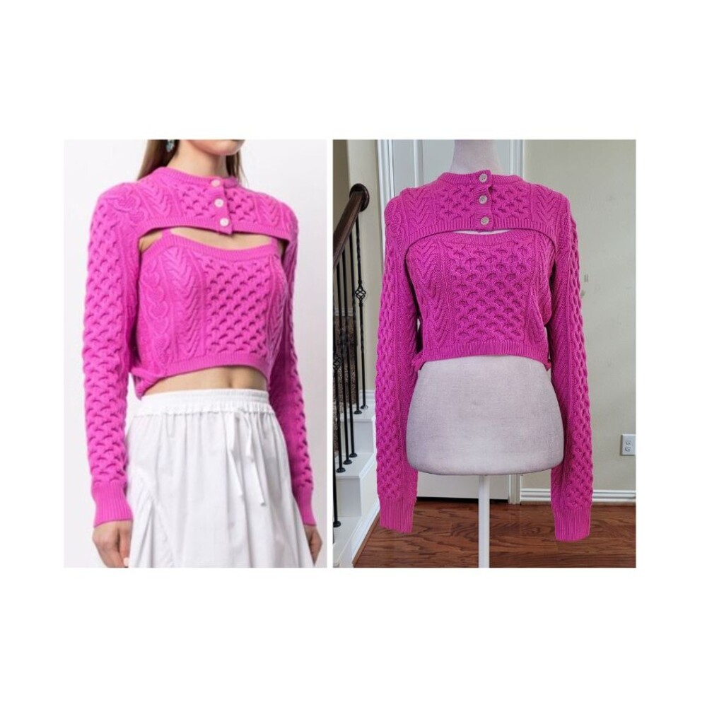 Rosie Assoulin Sweater Cardigan Women S Thousand One Way 100% Merino Wool